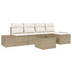 vidaXL Ensemble de canapé de jardin 6 Pièces Beige Poly rotin