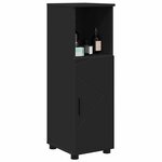 vidaXL Cabinet de salle de bain avec stockage Noir 30 x 35 x 95 cm