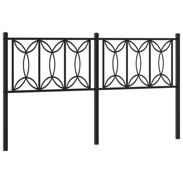 vidaXL Tête de lit métal noir 160 cm