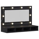 Cabinet Miroir LED vidaXL en Chêne Noir - 90x31.5x62 cm
