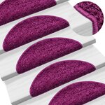 vidaXL Tapis d'escalier 15 Pièces violet 56x17x3 cm
