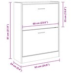 vidaXL Armoire à chaussure Blanc brillant 63x24x81 cm Bois ingénierie