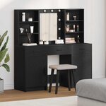 vidaXL Ensemble de Coiffeuse 3 Pièces Chêne noir 50 x 41 x 135 cm