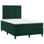 vidaXL Sommier à lattes de lit matelas et LED Vert foncé 120x200 cm