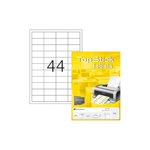 Top stick etiquette universelle, 48,3 x 25,4 mm, blanc