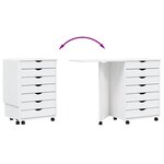 vidaXL Armoire roulante avec bureau MOSS blanc bois de pin solide