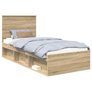 vidaXL Cadre de lit Sonoma 90 x 190 cm Bois de pin massif