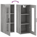 vidaXL Armoire murale sonoma gris 34 5x34x90 cm
