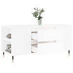 vidaXL Table basse blanc brillant 102x44 5x50 cm bois d'ingénierie