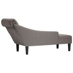 vidaXL Fauteuil long avec coussin et accoudoir droit taupe tissu