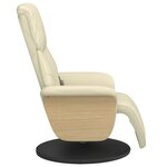 vidaXL Fauteuil inclinable de massage et repose-pieds crème similicuir