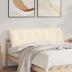 vidaXL Coussin de Dos Crème 160 x 50 cm Tissu en velours côtelé