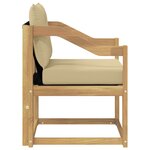 vidaXL Canapé d’extérieur Bois d'Acacia Massif Blanc et beige