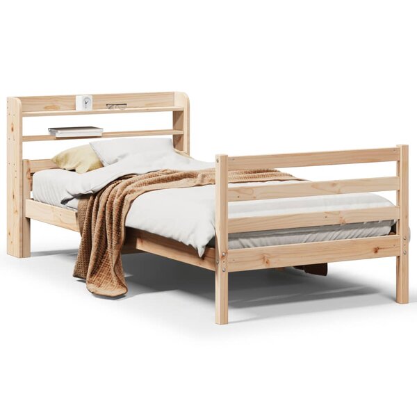 vidaXL Cadre de lit avec tête de lit sans matelas 90x200 cm