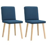 vidaXL Chaises à manger lot de 2 bleu tissu