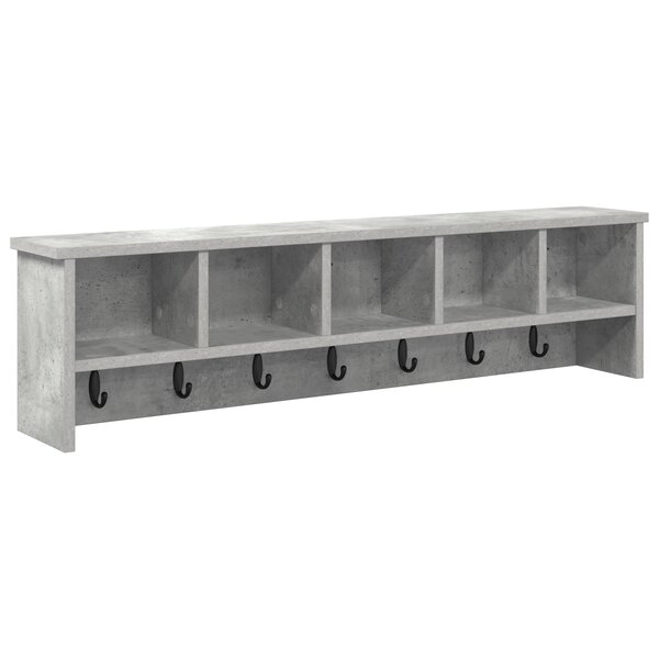 vidaXL Porte-manteau mural avec étagère Montage mural avec stockage Gris béton 100 x 16 x 26 cm