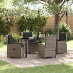 vidaXL Ensemble de salle à manger pour jardin 5 Pièces Gris polyrotin