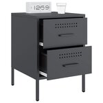 vidaXL Tables de chevet 2 Pièces anthracite 36x39x50 5 cm acier