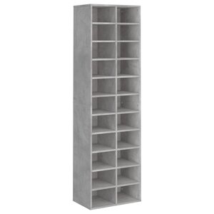 vidaXL Armoire à chaussures gris béton 54x34x183 cm bois d'ingénierie