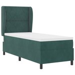 vidaXL Lit à ressorts avec matelas vert foncé 80x200 cm en velours