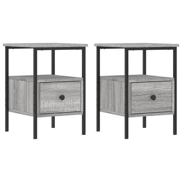 vidaXL Tables de chevet 2 Pièces sonoma gris 34x36x50cm bois d'ingénierie