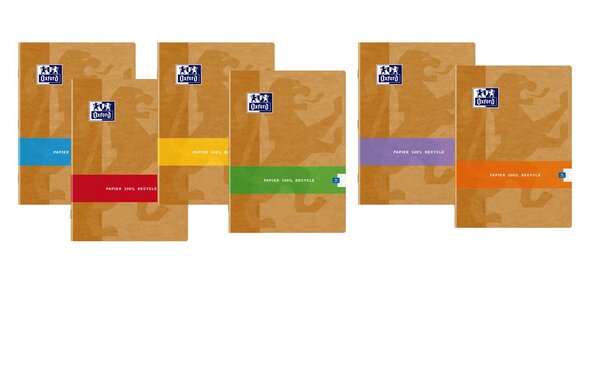 Cahier Recyclé 17 x 22 cm 96 Pages Séyès 90g Couv Carte Aléatoire OXFORD