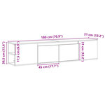 vidaXL Meuble TV mural avec LED chêne sonoma 180x31x39 5 cm