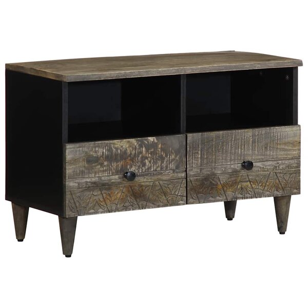 vidaXL Meuble TV gris clair 70x33 5x46 cm bois massif de manguier