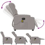 vidaXL Fauteuil de massage inclinable électrique gris nuage tissu
