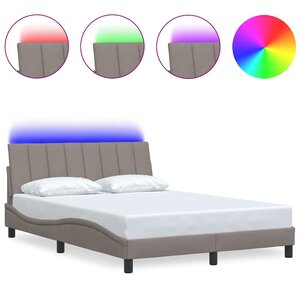 vidaXL Cadre de lit sans matelas taupe 140x200 cm tissu