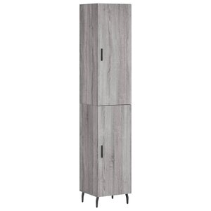 vidaXL Buffet haut Sonoma gris 34 5x34x180 cm Bois d'ingénierie