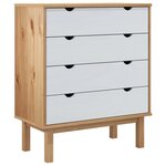 vidaXL Commode OTTA Marron et blanc 76 5x39 5x90 cm Bois de pin massif