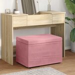 vidaXL Tabouret Rose 61 x 41 x 40 cm Velours et Bois Composite