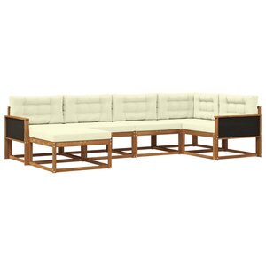 vidaXL Ensemble de canapés d'extérieur 6 pc Naturel et Crème