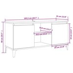 vidaXL Meuble TV avec pieds en métal Gris béton 103 5x35x50 cm