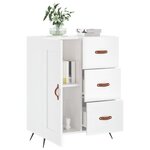vidaXL Buffet Blanc brillant 69 5x34x90 cm Bois d'ingénierie