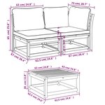 vidaXL Salon de jardin avec coussins 9 Pièces bois massif d'acacia