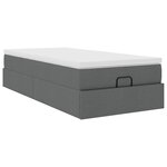 vidaXL Cadre de lit ottoman avec matelas gris foncé 100x200 cm tissu