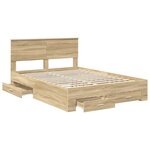 vidaXL Cadre de lit Chêne Sonoma 140 x 190 cm Bois d'ingénierie