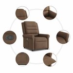 vidaXL Fauteuil inclinable Marron Tissu