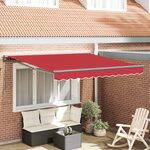 vidaXL Auvent Rétractable Rouge 350x250 cm Tissu