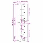vidaXL Cabinet de salle de bain Chêne Sonoma 30 5 x 30 x 195 cm