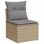 vidaXL Salon de jardin avec coussins 9 Pièces beige résine tressée