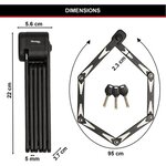 Antivol Vélo Pliable 8333EURDPRO acier trempé  3 Clés  certifié  support inclus
