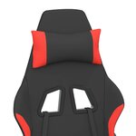 vidaXL Chaise de jeu avec repose-pied Noir et rouge Tissu