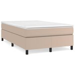 vidaXL Sommier à lattes de lit matelas cappuccino 120x190cm similicuir