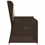 vidaXL Banc inclinable de jardin avec coussins marron résine tressée