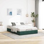 vidaXL Cadre de lit ottoman sans matelas vert foncé 140x200 cm velours