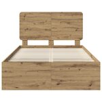 vidaXL Cadre de lit Chêne artisan 135 x 190 cm Bois de pin massif