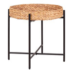 Table d'appoint en métal et jacinthe d'eau 50 x 48 5 cm